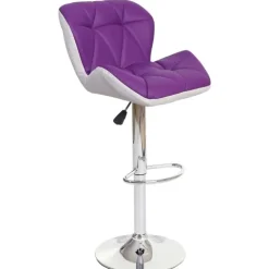 PROREGAL Barhocker mit Lehne Sitzhöhe 62-83cm höhenverstellbar Kunstleder Lila Barstuhl Tresenhocker