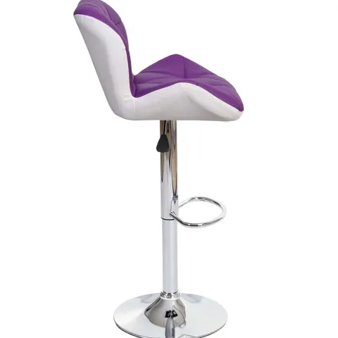 PROREGAL Barhocker mit Lehne Sitzhöhe 62-83cm höhenverstellbar Kunstleder Lila Barstuhl Tresenhocker