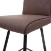 PROREGAL Barhocker mit Lehne Sitzhöhe 75cm Fußablage Stahl Stoff/Textil Braun Barstuhl Tresenhocker