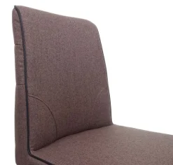 PROREGAL Barhocker mit Lehne Sitzhöhe 75cm Fußablage Stahl Stoff/Textil Braun Barstuhl Tresenhocker