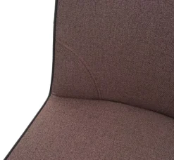 PROREGAL Barhocker mit Lehne Sitzhöhe 75cm Fußablage Stahl Stoff/Textil Braun Barstuhl Tresenhocker