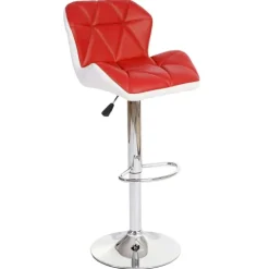 PROREGAL Barhocker mit Lehne Sitzhöhe 62-83cm höhenverstellbar Kunstleder Rot Barstuhl Tresenhocker