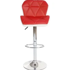 PROREGAL Barhocker mit Lehne Sitzhöhe 62-83cm höhenverstellbar Kunstleder Rot Barstuhl Tresenhocker
