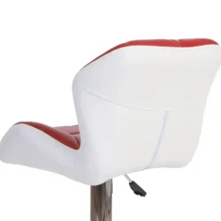 PROREGAL Barhocker mit Lehne Sitzhöhe 62-83cm höhenverstellbar Kunstleder Rot Barstuhl Tresenhocker