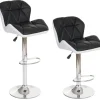PROREGAL Barhocker mit Lehne Sitzhöhe 62-83cm höhenverstellbar Kunstleder Schwarz Barstuhl Tresenhocker