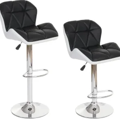 PROREGAL Barhocker mit Lehne Sitzhöhe 62-83cm höhenverstellbar Kunstleder Schwarz Barstuhl Tresenhocker