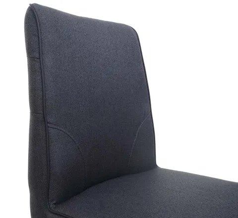 PROREGAL Barhocker mit Lehne Sitzhöhe 75cm Fußablage Stahl Stoff/Textil Dunkelgrau Barstuhl Tresenhocker