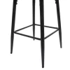 PROREGAL Barhocker mit Lehne Sitzhöhe 74cm Fußablage Metall Kunstleder Schwarz Barstuhl Tresenhocker