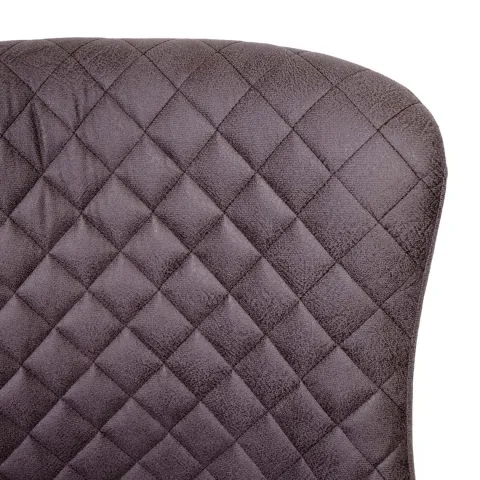 PROREGAL Barhocker mit Lehne Sitzhöhe 75cm Vintage Metall Fußablage Stoff/Textil Dunkelgrau Barstuhl Tresenhocker