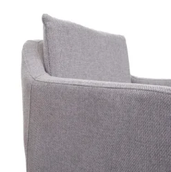 PROREGAL Barhocker mit Lehne Sitzhöhe 74cm Fußablage Metall Stoff/Textil Hellgrau Barstuhl Tresenhocker