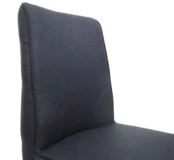 PROREGAL Barhocker mit Lehne Sitzhöhe 75cm drehbar Auto-Position Fußablage Stahl Stoff/Textil Dunkelgrau Barstuhl Tresenhocker