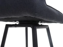 PROREGAL Barhocker mit Lehne Sitzhöhe 75cm drehbar Auto-Position Fußablage Stahl Stoff/Textil Dunkelgrau Barstuhl Tresenhocker