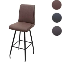 PROREGAL Barhocker mit Lehne Sitzhöhe 75cm drehbar Auto-Position Fußablage Stahl Stoff/Textil Dunkelgrau Barstuhl Tresenhocker
