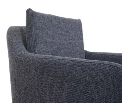 PROREGAL Barhocker mit Lehne Sitzhöhe 74cm Fußablage Metall Stoff/Textil Dunkelgrau Barstuhl Tresenhocker