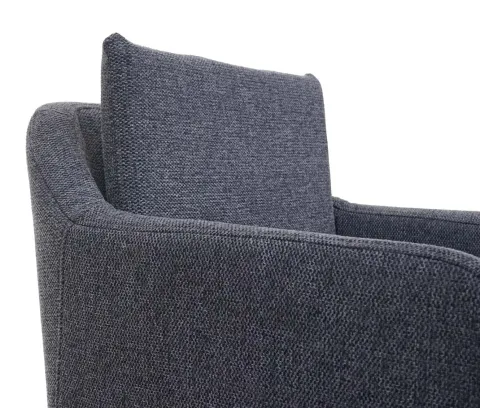 PROREGAL Barhocker mit Lehne Sitzhöhe 74cm Fußablage Metall Stoff/Textil Dunkelgrau Barstuhl Tresenhocker