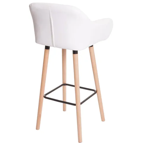 PROREGAL Barhocker Oslo mit Lehne Sitzhöhe 79cm Kunstleder Weiß Barstuhl Tresenhocker