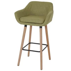 PROREGAL Barhocker Oslo mit Lehne Sitzhöhe 79cm Textil Hellgrün Barstuhl Tresenhocker