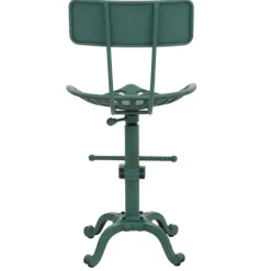 PROREGAL Barhocker Sitzhöhe 50-64cm höhenverstellbar drehbar Fußablage Industrial Metall Grün Barstuhl Tresenhocker