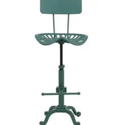 PROREGAL Barhocker Sitzhöhe 50-64cm höhenverstellbar drehbar Fußablage Industrial Metall Grün Barstuhl Tresenhocker