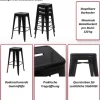 PROREGAL Barhocker Sitzhöhe 77cm Metall Industriedesign stapelbar Schwarz Barstuhl Tresenhocker