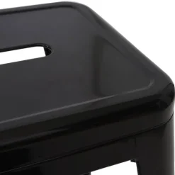 PROREGAL Barhocker Sitzhöhe 77cm Metall Industriedesign stapelbar Schwarz Barstuhl Tresenhocker
