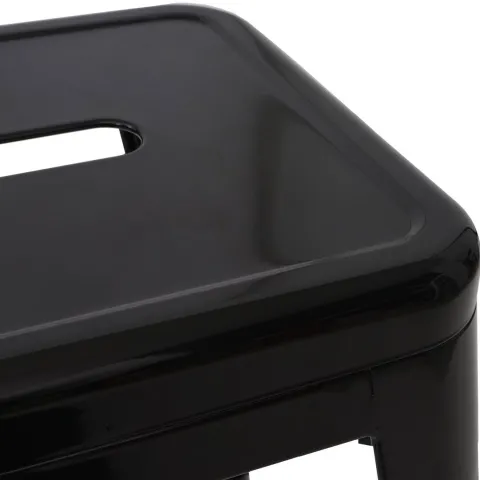 PROREGAL Barhocker Sitzhöhe 77cm Metall Industriedesign stapelbar Schwarz Barstuhl Tresenhocker