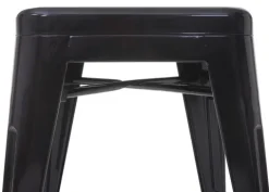 PROREGAL Barhocker Sitzhöhe 77cm Metall Industriedesign stapelbar Schwarz Barstuhl Tresenhocker
