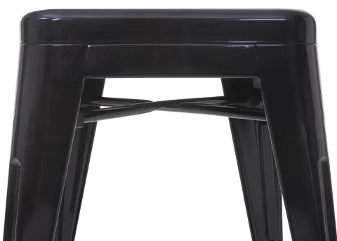 PROREGAL Barhocker Sitzhöhe 77cm Metall Industriedesign stapelbar Schwarz Barstuhl Tresenhocker