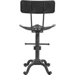 PROREGAL Barhocker Sitzhöhe 50-64cm höhenverstellbar drehbar Fußablage Industrial Metall Schwarz-silber Barstuhl Tresenhocker