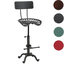 PROREGAL Barhocker Sitzhöhe 50-64cm höhenverstellbar drehbar Fußablage Industrial Metall Schwarz-silber Barstuhl Tresenhocker