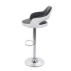 PROREGAL Barhocker stylisch Sitzhöhe 61-81cm mit Lehne Kunstleder Schwarz-Weiß Barstuhl Tresenhocker Drehhocker