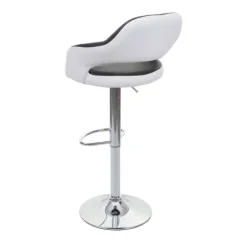 PROREGAL Barhocker stylisch Sitzhöhe 61-81cm mit Lehne Kunstleder Schwarz-Weiß Barstuhl Tresenhocker Drehhocker