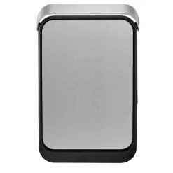 PROREGAL Eleganter Abfalleimer Aus Gebürstetem Edelstahl Mit Touch Bar 30 Liter HxBxT 62,3 x 26 x 40,8 cm Silber