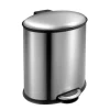 PROREGAL Ellipsenförmiger Treteimer Aus Gebürstetem Edelstahl 20 Liter HxBxT 44,8 x 32,5 x 35,6 cm Silber