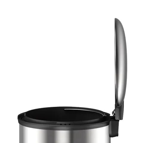 PROREGAL Ellipsenförmiger Treteimer Aus Gebürstetem Edelstahl 40 Liter HxBxT 68 x 35,5 x 39,6 cm Silber