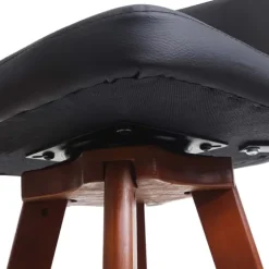 PROREGAL 2er-Set Barhocker drehbar mit Lehne Sitzhöhe 72cm Holz Kunstleder drehbar| Schwarz Barstuhl Tresenhocker