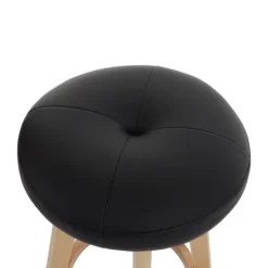 PROREGAL 2er-Set Barhocker drehbar und einfach Sitzhöhe 67cm Holz Kunstleder drehbar Schwarz helle Beine Barstuhl Tresenhocker