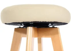 PROREGAL 2er-Set Barhocker drehbar und einfach Sitzhöhe 67cm Holz Kunstleder drehbar Creme helle Beine Barstuhl Tresenhocker