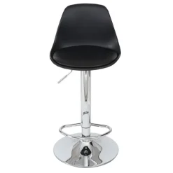 PROREGAL 2er-Set Barhocker, einfach Sitzhöhe 60-80cm Kunstleder Schwarz| Tresenhocker Barstuhl Drehhocker