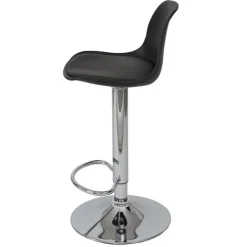 PROREGAL 2er-Set Barhocker, einfach Sitzhöhe 60-80cm Kunstleder Schwarz| Tresenhocker Barstuhl Drehhocker