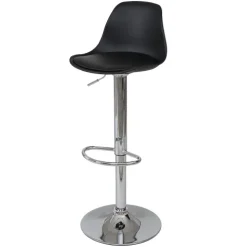 PROREGAL 2er-Set Barhocker, einfach Sitzhöhe 60-80cm Kunstleder Schwarz| Tresenhocker Barstuhl Drehhocker