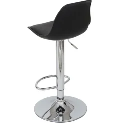 PROREGAL 2er-Set Barhocker, einfach Sitzhöhe 60-80cm Kunstleder Schwarz| Tresenhocker Barstuhl Drehhocker