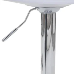 PROREGAL 2er-Set Barhocker, einfach Sitzhöhe 60-80cm Kunstleder Weiß| Tresenhocker Barstuhl Drehhocker