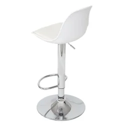 PROREGAL 2er-Set Barhocker, einfach Sitzhöhe 60-80cm Kunstleder Weiß| Tresenhocker Barstuhl Drehhocker