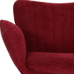 PROREGAL 2er-Set Barhocker gepolstert mit Lehne, Sitzhöhe 66-90cm, mit Armlehne Fußablage drehbar Stoff/Textil Eisen, Bordeaux Fuß Schwarz, Barstuhl