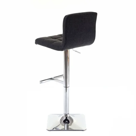 PROREGAL 2er-Set Barhocker gepolstert und höhenverstellbar mit Lehne, Sitzhöhe 63-84cm, mit Lehne drehbar, Stoff/Textil Dunkelgrau, Chromfuß, Barstuhl