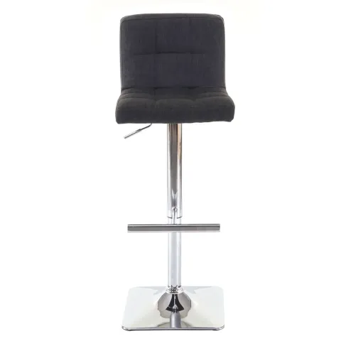 PROREGAL 2er-Set Barhocker gepolstert und höhenverstellbar mit Lehne, Sitzhöhe 63-84cm, mit Lehne drehbar, Stoff/Textil Dunkelgrau, Chromfuß, Barstuhl