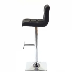 PROREGAL 2er-Set Barhocker gepolstert und höhenverstellbar mit Lehne, Sitzhöhe 63-84cm, mit Lehne drehbar, Stoff/Textil Dunkelgrau, Chromfuß, Barstuhl
