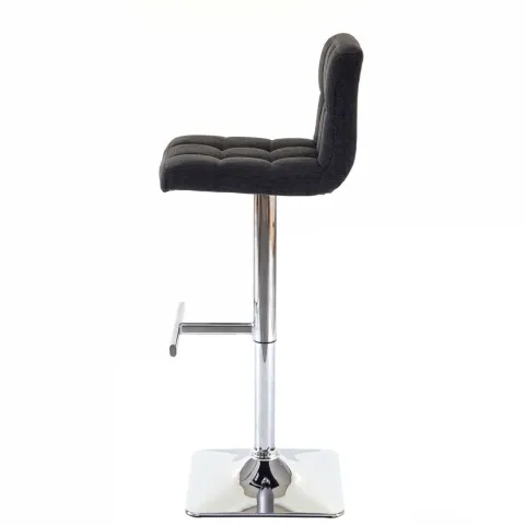 PROREGAL 2er-Set Barhocker gepolstert und höhenverstellbar mit Lehne, Sitzhöhe 63-84cm, mit Lehne drehbar, Stoff/Textil Dunkelgrau, Chromfuß, Barstuhl