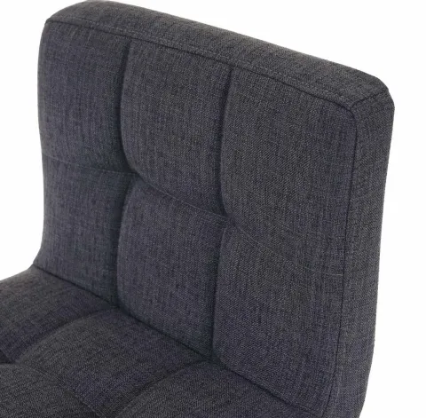 PROREGAL 2er-Set Barhocker gepolstert und höhenverstellbar mit Lehne, Sitzhöhe 63-84cm, mit Lehne drehbar, Stoff/Textil Dunkelgrau, Chromfuß, Barstuhl